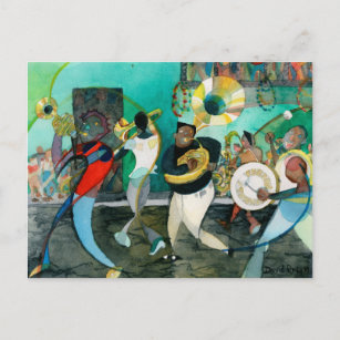 Postal Pintura musical "New Orleans Jazz"