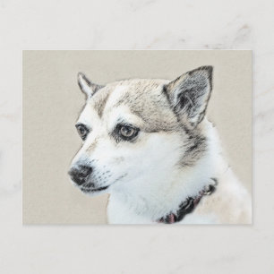 Postal Pintura noruega de Lundehund - Arte original del p