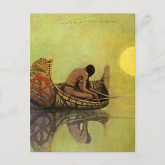 Postal Pintura occidental de N C Wyeth “El pescador silen