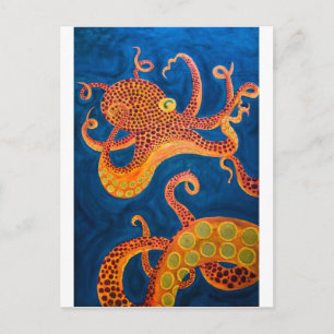 Postal pintura octopus
