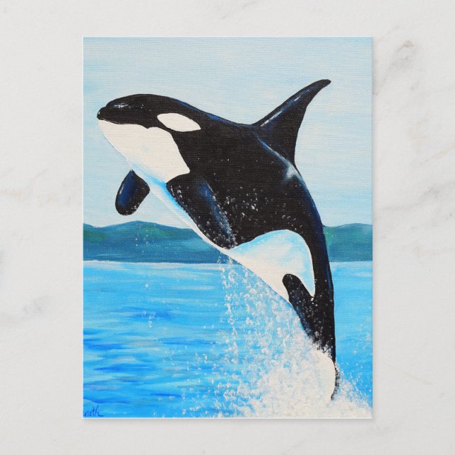 Postal Pintura Orca (Anverso)