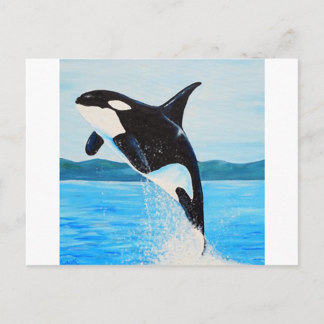 Postal Pintura Orca (Anverso)