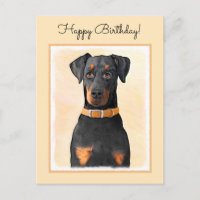 Pintura original de Doberman Pinscher sin cortar