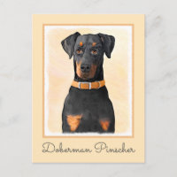 Pintura original de Doberman Pinscher sin cortar