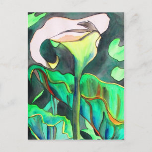 Postal Pintura original de la acuarela de Arum Lily