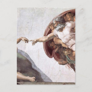 Postal Pintura original de Miguel Ángel en la capilla de