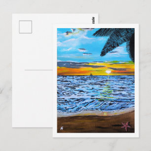 Postal Pintura Persiguiendo el Atardecer de Alfred Fox
