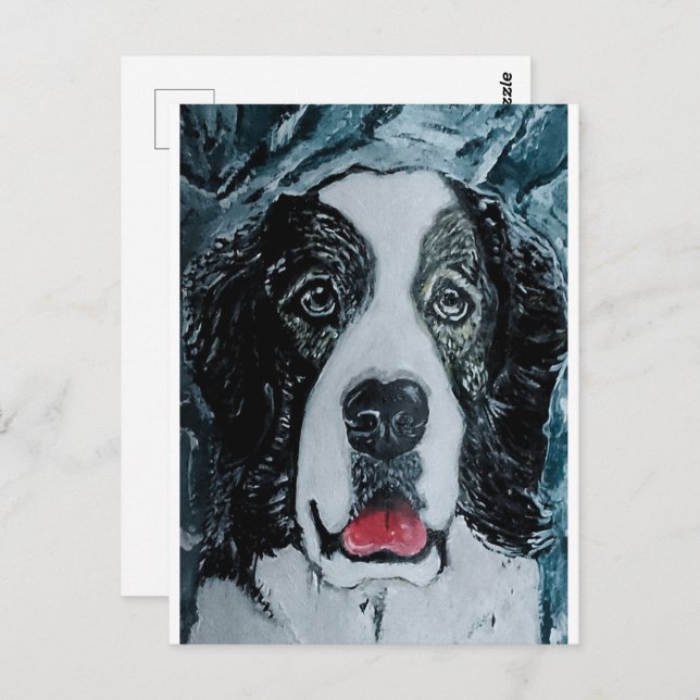 Postal Pintura pirenaica de Mastiff por Alfred Fox (Anverso / Reverso)