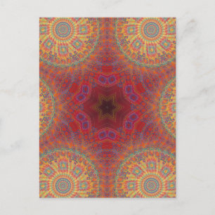 Postal Pintura radial psicodélica: