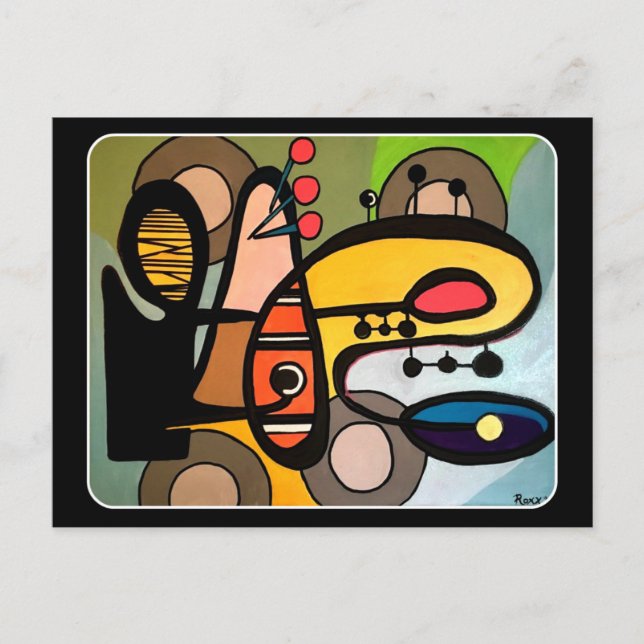 Postal Pintura 'Resumen moderno de mediados de siglo de l (Anverso)