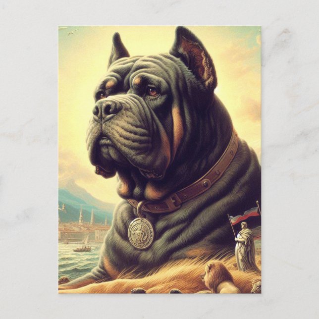 Postal Pintura Retro Cane Corso (Anverso)