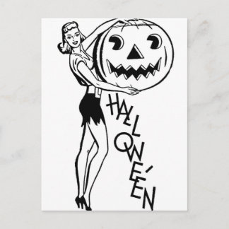 Postal Pintura Retro Halloween