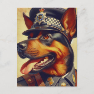 Postal Pintura Retro Rottweiler