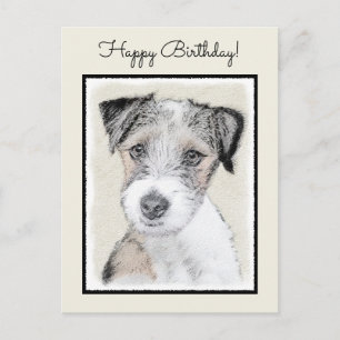 Postal Pintura Rusell Terrier - Arte Perro Original