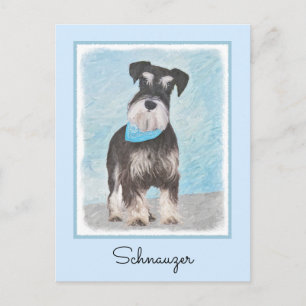 Postal Pintura Schnauzer (en miniatura) - Perro original