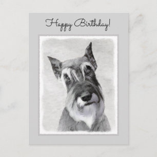 Postal Pintura Schnauzer (gigante) - Arte de perros