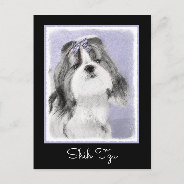 Postal Pintura Shih Tzu - Arte Perro Original. (Anverso)