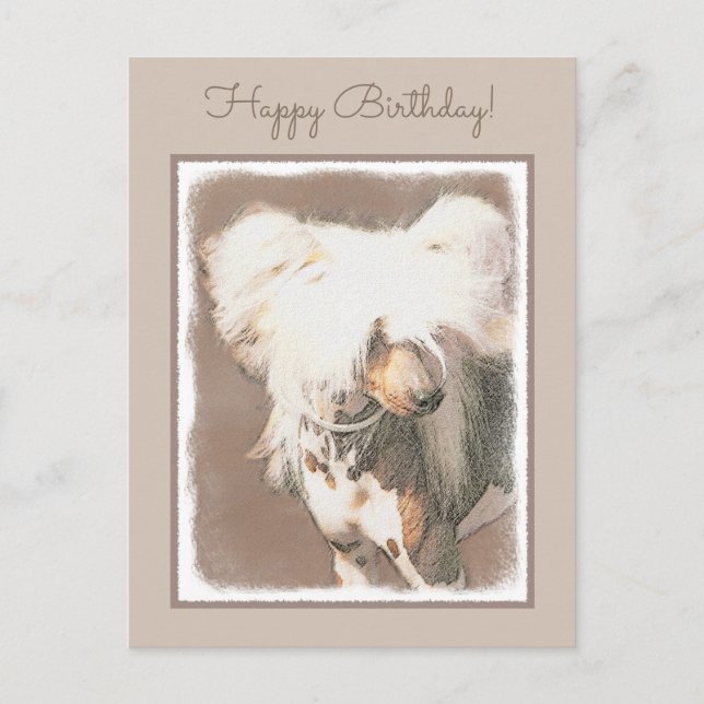 Postal Pintura sin pelo de cremallera china arte original (Anverso)