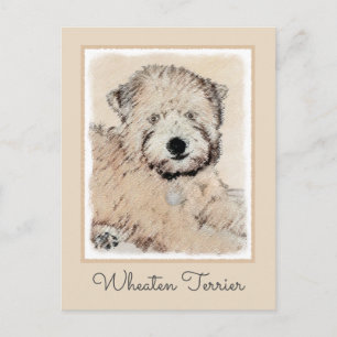 Postal Pintura Terrier de Ruedas Recubiertas Blancas Arte