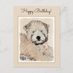 Postal Pintura Terrier de Ruedas Recubiertas Blancas Arte