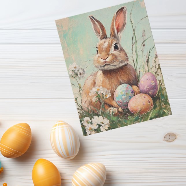 Postal Pintura Vintage del Conejo de Pascua (Subido por el creador)