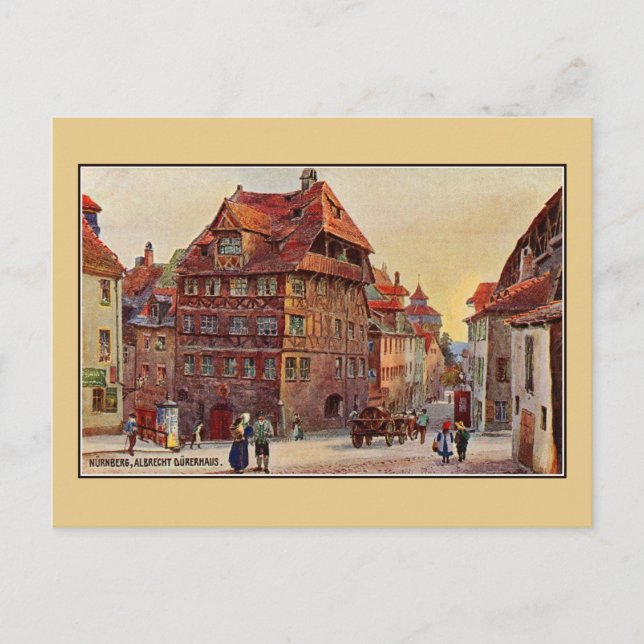 Postal Pintura vintage Nürnberg Albrecht Dürer arte caser (Anverso)