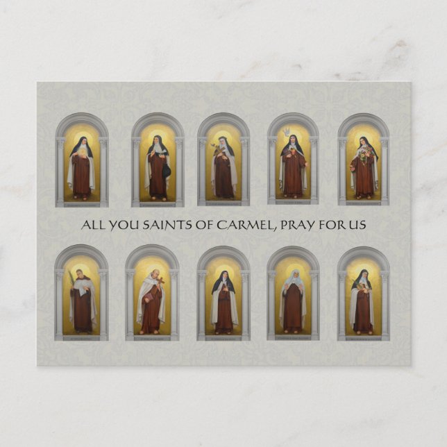 Postal Pinturas de santos de carmelitos religiosos sacerd (Anverso)