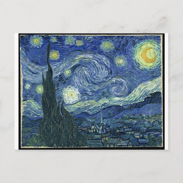 Postal Pinturas de Van Gogh: Noche estrellada Van Gogh (Anverso)