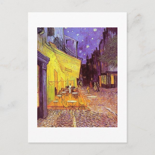Postal Pinturas de Vincent Van Gogh: Van Gogh Cafe (Anverso)