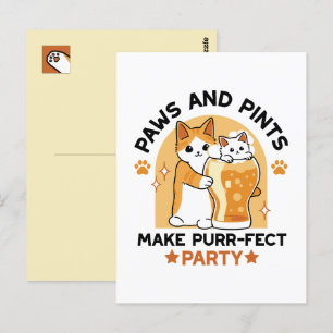 Postal Pinturas y pinturas de Fiesta para gatos de Oktobe