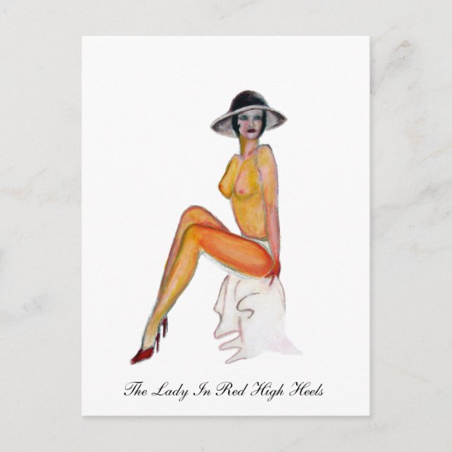 Postal pinup estilo vintage chica (Anverso)