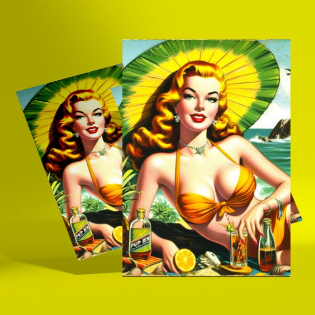 Postal Pinup tropical vintage (Subido por el creador)