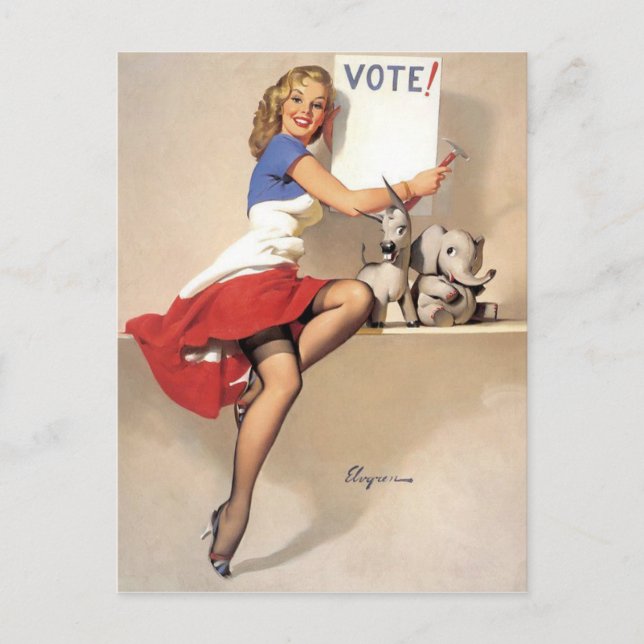 Postal Pinup vintage, voto (Anverso)