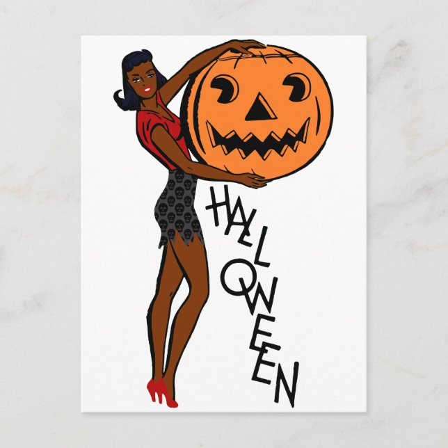 Postal pinza negra en halloween (Anverso)
