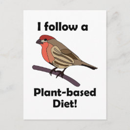 Postal Pinzón Mexicano Sigo Dieta a Base de Plantas Pájar