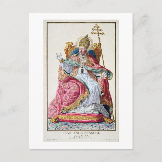 Postal Pío VI (1717-99) de "Receuil des Estampes, (Anverso)