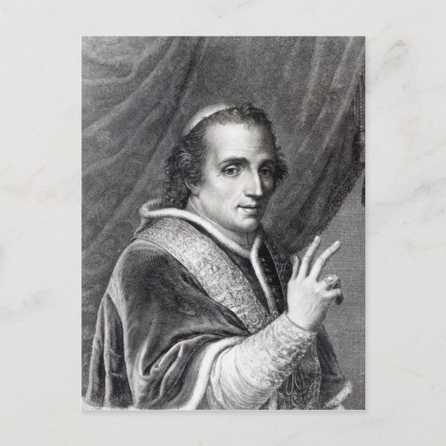 Postal Pío VII, grabado por Rafaello Morghen (Anverso)