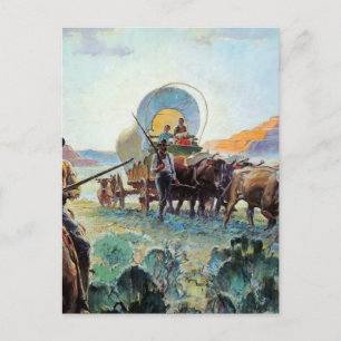 Postal “Pioneros” Arte Occidental por Herbert M Stoops