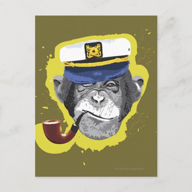 Postal Pipa de humo de chimpancé (Anverso)