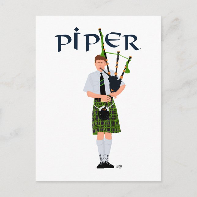 Postal PIPER Cuadros Verdes (Anverso)