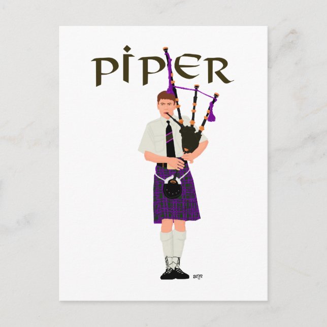 Postal PIPER Púrpura (Anverso)