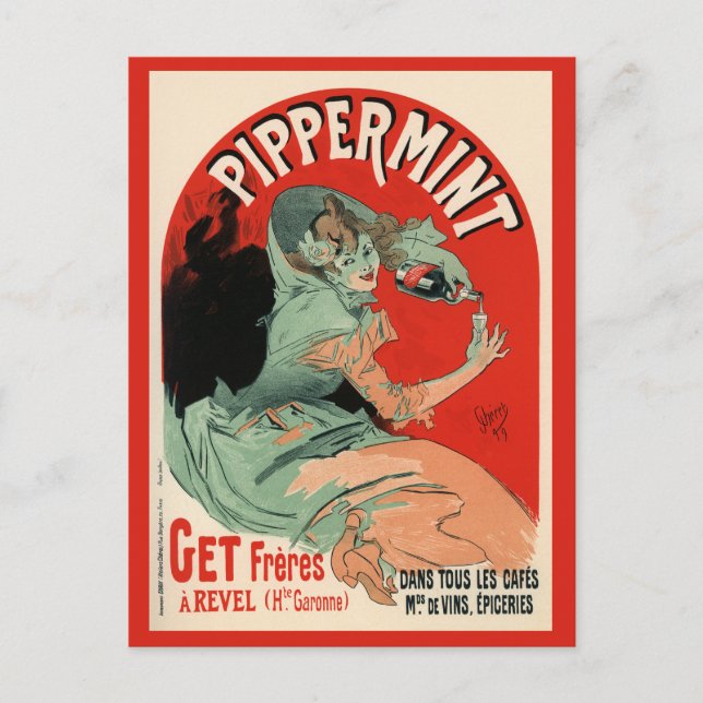 Postal Pippermint, Jules Chéret (Anverso)