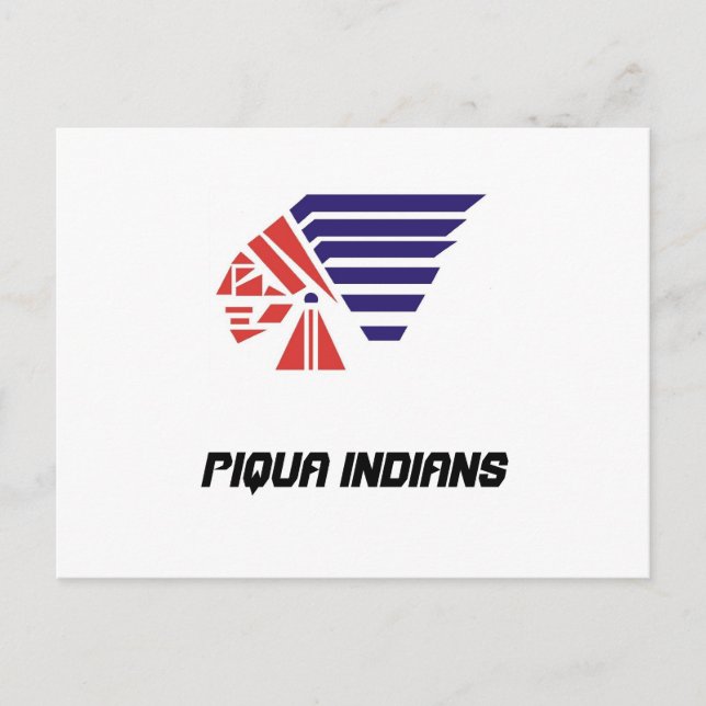 Postal Piqua Jóvenes Fútbol Indios Uso Espíritu (Anverso)
