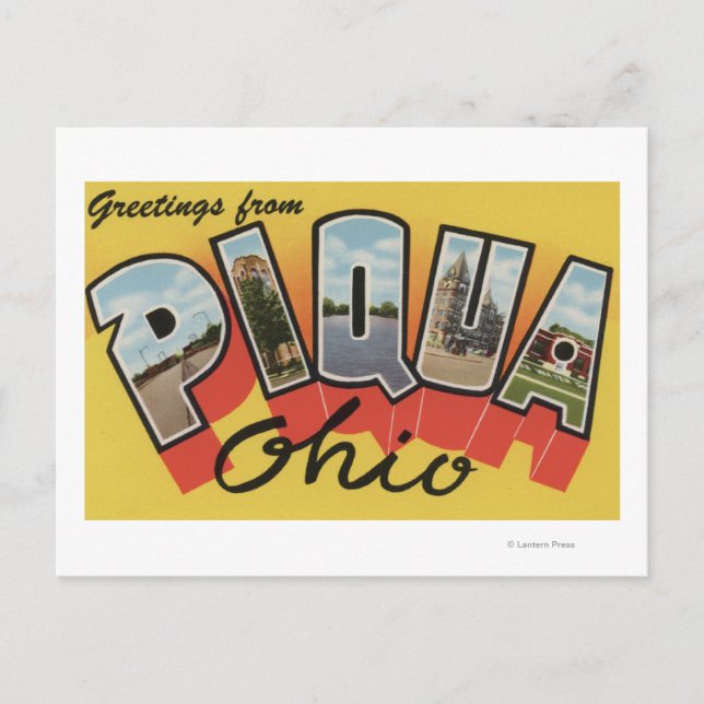 Postal Piqua, OhioGrandes EscenasPiqua, OH (Anverso)