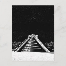 Postal Pirámide Chichen Itza y noche