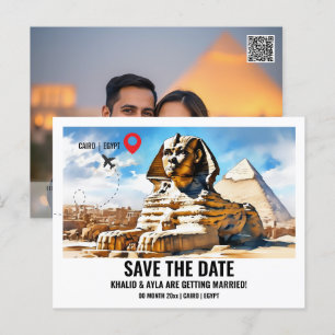 Postal Pirámide de esfinge de El Cairo foto fecha de alma