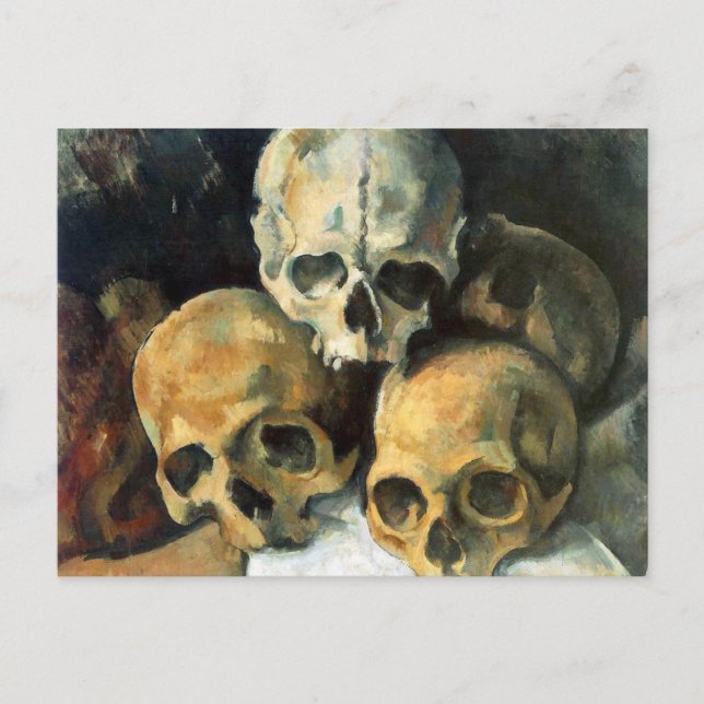 Postal Pirámide de Skulls Paul Cezanne (Anverso)