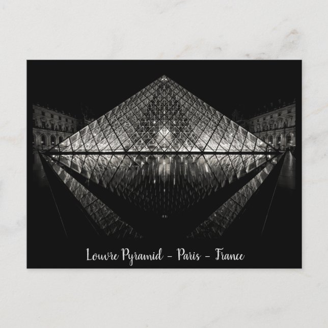 Postal Pirámide del Louvre, París, Francia (Anverso)