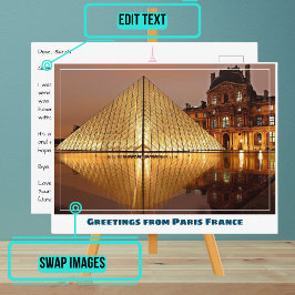 Postal Pirámide del Museo del Louvre de París