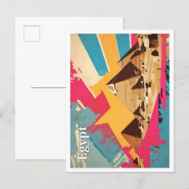 Postal Pirámide Egipto Ilustracion de viajes de arte pop